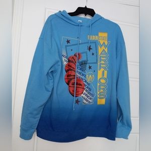 NBA golden state warriors blue and gold logo pull on hoodie size extra large